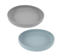 Beatifufu 2 Pièces Assiette à Ventouse Silicone pour Seniors Plateau Antidérapant Incassable avec Base Stable Assiette Débordement pour Personnes Âgées et Handicapées Usage Domestique
