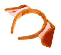 Beatifufu 2 Pièces bandeau chiot bandeau marron doo oreilles corne hair band oreilles de chien pour déguisement peluche chien jolie coiffe joli cerceau de cheveux en tissu Yellow