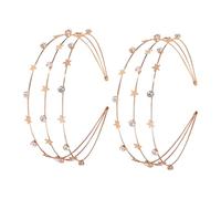 Beatifufu 2 Pièces Bandeau Étoile Paillettes Couronne de Tiaras Cristal pour Mariage et Fêtes Accessoires Élégants et Filles Doré