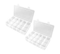 Beatifufu 2 pièces Boîte Rangement Plastique avec Compartiments Amovibles Organiseur Transparent pour Petits Accessoires et Bijoux avec Compartiments Ajustables et Pratique pour Perles et