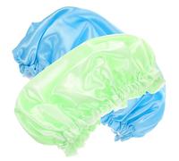 Beatifufu 2 pièces Bonnet de Imperméable Double pour Cheveux Bouclés et Longs Élastique Respirant et Garçon Fille Protection Eau et Vapeurs Couleurs Vert et Bleu