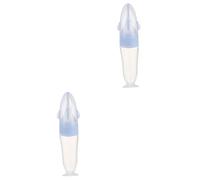 Beatifufu 2 Pièces bouteille de céréales de riz sucette de fruits mangeoire à céréales alimentation bebe nourriture bebe mangeoire pour bébé bouteille de pâte de riz en silicone Blue