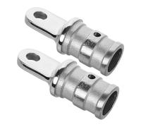 Beatifufu 2 Pièces Capuchon de Tube Bimini en Acier Inoxydable Argenté | Joint Étanche, Protection la Corrosion, pour Tubes Standard de Canopée et Entretien Marin