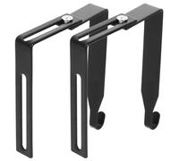 Beatifufu 2 Pièces Crochet de Porte de Cloison Réglable en Fer Noir | Support Robuste et Gain de Place, Profil Plat Renforcé, pour Dortoir et Armoire