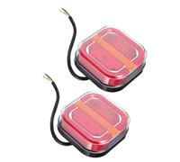 Beatifufu 2 pièces Feux Arrière LED Carrés Étanches Éclairage Stop Clignotant pour Remorque Bateau Camion Caravane Remplacement Direct avec Fonctions Frein Clignotant et Feu de Position