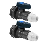 Beatifufu 2 Pièces Kit Robinet Cuve Eau Pluie PVC 3/4'' DN20 Noir avec Vanne de Contrôle Facile pour Système d'Irrigation et Collecteur Eau de Pluie Extérieur
