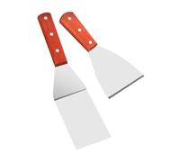 Beatifufu 2 pièces Lot Spatules Acier Inoxydable pour Cuisine Pelle à Steak et Ergonomique Ustensiles Antidérapants Polyvalents pour Poêle Grill et Pâtisserie