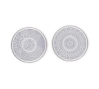 Beatifufu 2 pièces Moule Silicone DIY pour Dessous de Mandala Rond Flexible et Transparent pour Art Bricolage Moule Plateau Coaster Résistant et Réutilisable