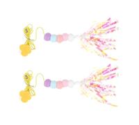 Beatifufu 2 Pièces Suspendu Extensible pour Chat, de Flirt, Corde Polyester, Ruban et Balles, pour Exercice Aérobie et Détente Émotionnelle, pour Chat et Animal de Compagnie