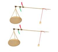 Beatifufu 2 Pièces Vintage Chinese Scale Portable Precision Gram Scale For Traditional Medicine Baking Kitchen Herbs Jewelry