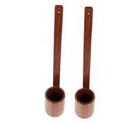 Beatifufu 2 Pièces Wooden Wine Ladle Long Handle Ergonomic Vintage Dipper Spoon For Measuring And Pouring Wine Oil Soy Sauce Beer