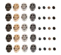 Beatifufu 20 Ensembles Skull Metal Rivets For Leather Craft DIY Bags Shoes Jackets Portable Punk Skull Spike Accessories With Bronze Colors For Creative Handmade Projects