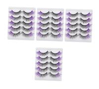 Beatifufu 20 Paires faux cils colorés breloques pour cheveux tête de mort faux cils cosplay cils de voiture faux cils bleus cils cosmétiques cils de Imitation Violet,mauve