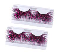 Beatifufu 2paires Faux Colorés Plumes Roses Pour Cosplay Et Spectacles Charmants Réutilisables Pour Fêtes Et Danses