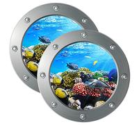 Beatifufu 2pièces Autocollants Muraux Marins Pour Chambre Garçon Fille Décoration Intérieure Salon Et Chambre Stickers Animaux Océaniques Pack