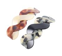 Beatifufu 2pièces Barrettes à Cheveux Pour Chignon Clips Élastiques Pour Queue De Cheval Accessoires Aesthétiques Pour Femmes Couleurs Tortoise Et Rosé
