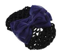 Beatifufu 2pièces Barrettes à Nœud Pour Chignon Filets à Cheveux Accessoires De Coiffure Pour Infirmières Et Hôtesses Couverture De Chignon Bleu