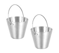 Beatifufu 2pièces Casier à Œufs Acier Inoxydable Support à Œufs Avec Poignée Seau De Rangement Pour Durs Ou Mi-coques Design Stable Avec Base Solide