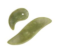 Beatifufu 2pièces Plaque De Massage Facial Jade Naturel De Outils Gua Sha Pour Soins Peau Améliore La Circulation Sanguine Et Éclat Du Visage Pratique Et Ergonomique Couleur Verte