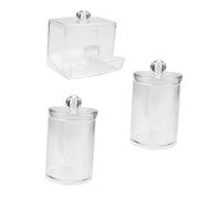 Beatifufu 3 Boîtes Rangement Transparentes Cotons-tiges Porte-coton-tiges Salle De Bain Étui De Rangement Pour Cotons-tiges Boîte À Cotons-tiges Pratique