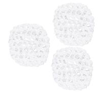 Beatifufu 3 Pièces Filet à Cheveux Pour Petits Pains Bandeau Snood De Couverture De Chignon De Cheveux Couverture En Maille Chignon Diadème De Perles Filet à Cheveux Pour Chignon Blanche