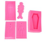Beatifufu 3 Pièces Moule Silicone Squelette Coffret pour Résine Époxy Pâte à Sucre Bijoux DIY et Réutilisable pour Personnalisées