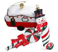 Beatifufu 3 Pièces Set de Décorations Sapin Noël Ornements Suspendus Lollipop Bonbon et Traîneau et Détails Soignés pour Décoration Festive