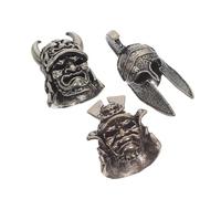 Beatifufu 3 Pièces Vintage Samurai Helmet Charms For DIY Crafts Keychain Bag Pendant Accessories Japanese Feng Shui Skull Pendants