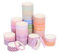 Beatifufu 32 Rouleaux Ruban Washi Masking Tape Décoratif par Motifs Grille pour Scrapbooking Journaux DIY Planners et Emballage