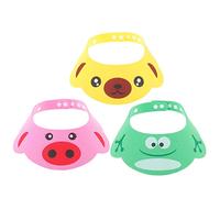 Beatifufu 3pièces Bonnets De Lavage Pour Garçon Fille Chapeaux De Shampooing Ajustables Protection Des Yeux Oreilles Pour Bébés Pour Bain Coiffage Rose Jaune Vert