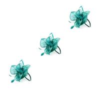 Beatifufu 3pièces Headband Organza Fait Main Avec Plumes Accessoire De Mariage Élégant Pour Femmes Vert
