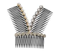 Beatifufu 3pièces Peigne à Cheveux Décoratif Femme Lot Perles Et Cristaux Peignes De Côté Pour Mariage Et Occasions Spéciales Accessoires Pour Types De Cheveux