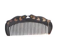 Beatifufu 3pièces Peigne Corne De Buffle Avec Motif Créatif De Peigne Large à Dents Outil De Massage Anti-statique Pour Coiffure Et Salon Noir