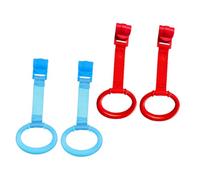 Beatifufu 4 pièces Anneaux de Lit Garçon Fille pour Tirage et Apprentissage Station Debout Jouets Suspendus Légers Aide Marche Né Couleurs Bleu et Rouge