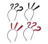 Beatifufu 4 Pièces Bandeaux Cheveux Femme Question Mark Non-slip Bandeau Original Confortable pour Fêtes Halloween et Usage Quotidien Femmes Filles