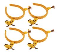 Beatifufu 4 Pièces Bandeaux Visage Giraffe Doux Peluche Bandeaux Spa Animaux Cartoon pour Lavage de Visage et Soins Peau Accessoires Confortables pour Femmes Fêtes et Cosplay