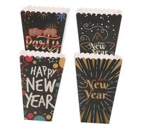 Beatifufu 4 Pièces Boîtes Popcorn Écologiques pour Fête Conteneurs Papier Réutilisables pour Snacks Seaux Léger et Résistants pour Popcorn et Frites