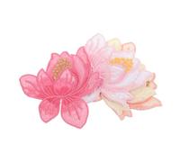 Beatifufu 4 pièces Patchs Brodées de Lotus Décoratifs Appliques Tissu à Coudre et Repasser Motifs Floraux pour Vêtements Sacs à Dos Jeans Chapeaux Projets DIY