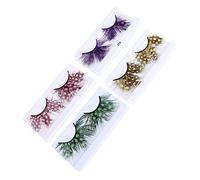 Beatifufu 4paires Faux Colorés Pour Halloween De Cosplay Avec Motifs Colorés Réutilisables Et Attrayants Pour Fêtes Et Performances