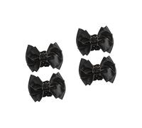 Beatifufu 4pièces Snoods à Nœud Avec Bord Doré Pour Coiffure Professionnelle Filet à Chignon Élégant Pour Travail Quotidien Noir