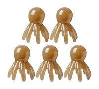 Beatifufu 5 Pièces Masseur de Cuir Chevelu en Résine Forme Pieuvre à 8 Tentacules pour Relaxation Musculaire et Amélioration du Sommeil, Outil Manuel Bureau et Voyage