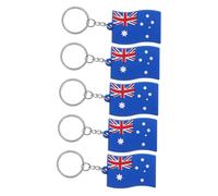Beatifufu 5 pièces Porte-clés Drapeau Australien PVC Souple Accessoire Mignon pour Clés de Voiture Sac à Dos et Sac à Main Décoration Internationale et Thème Pays