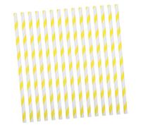 Beatifufu 50 Pièces Bâtons Papier pour Barbe à Papa Rayés Jaune Blanc Compatibles Machines Automatiques Accessoires pour Événements et