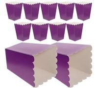 Beatifufu 50 Pièces Boîtes à Popcorn Couleur Pourpre Élégante 250g en Carton Blanc Résistantes Graisse pour Snacks et Bonbons pour Fêtes et Pâtisserie Diy