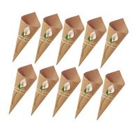 Beatifufu 50 pièces Kit de Cornets Papier Kraft pour Bouquet DIY Porte-confetti et Emballage Cadeaux Accessoires Décoration Fête Mariage Papier Emballage Fleur Blanc