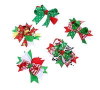 Beatifufu 5pièces Clips à Cheveux Noeud Pour Filles Accessoires De Fête De Noël Flocon Pois