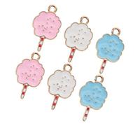 Beatifufu 6 pièces Charms Marshmallow Alliage Colorés pour Bijoux DIY Breloques pour Boucles Oreilles Colliers et Bracelets Accessoires de Fabrication de Bijoux