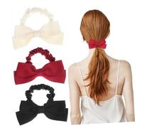 Beatifufu 6 Pièces Hair Ties With Bow Knots Elastic Satin Scrunchies For Women Adjustable Hair Ropes For Ponytails Buns Braids