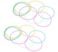 Beatifufu 60 Pièces Lot de Bracelets Silicone Multicolores Rétro Années Élastiques Fluorescents et Lumineux pour Poignet et Cheveux Accessoires de Fête Disco et Noël pour Femmes et Adultes