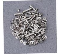 Beatifufu 60 pièces Lot de Vis à Tête Plate Acier Inoxydable pour Reliure Kit de Goujons Accessoires Métalliques Résistants Corrosion pour Albums et Scrapbooking